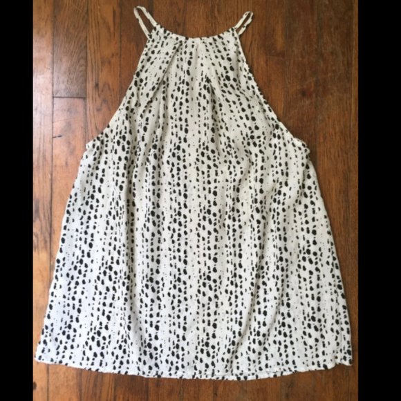 Joie Dot Print Sleeveless Keyhole Top 100% Silk - Picture 6 of 8